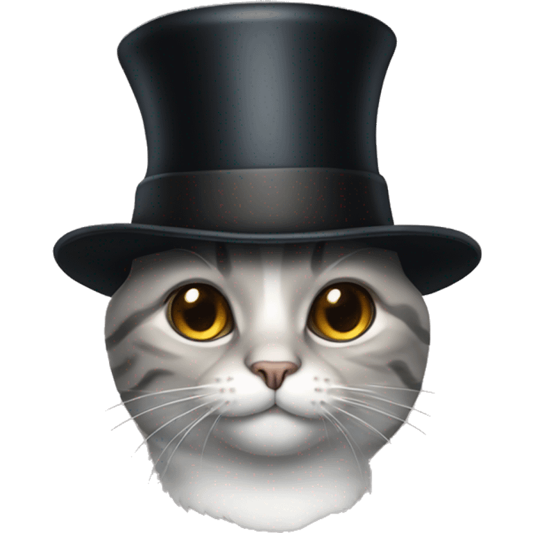 cat with a top hat and monocole emoji