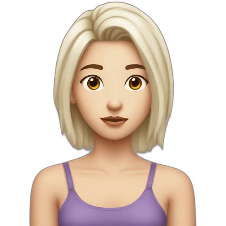 24 years old girl looking weary with white complexion and hair around armpit length emoji