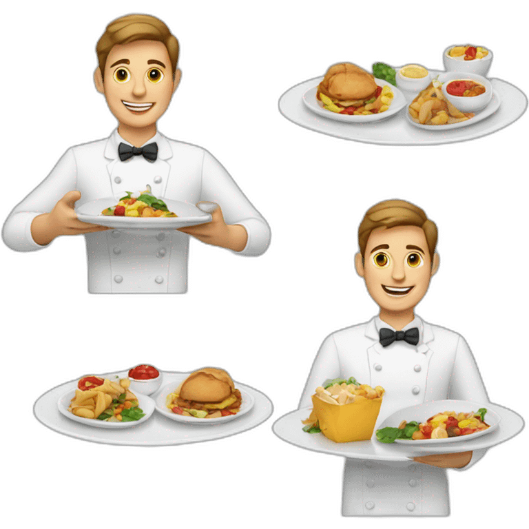  waiter showing plates of food emoji