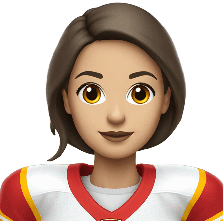 Kansas City chiefs white brunette woman fan emoji