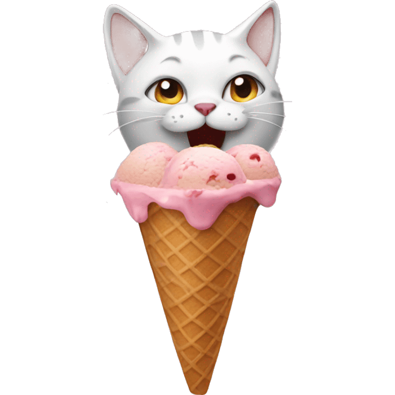 Cat eat ice cream  emoji