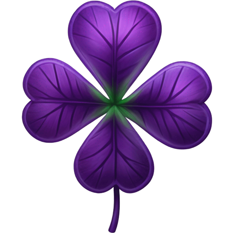 Four leaf purple clover emoji