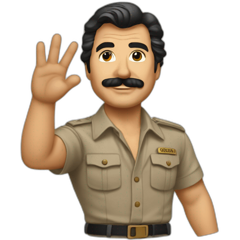 Magnum pi waving emoji