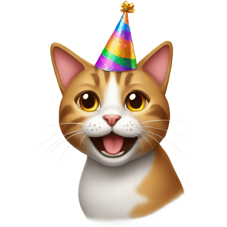 cat with birthday hat emoji