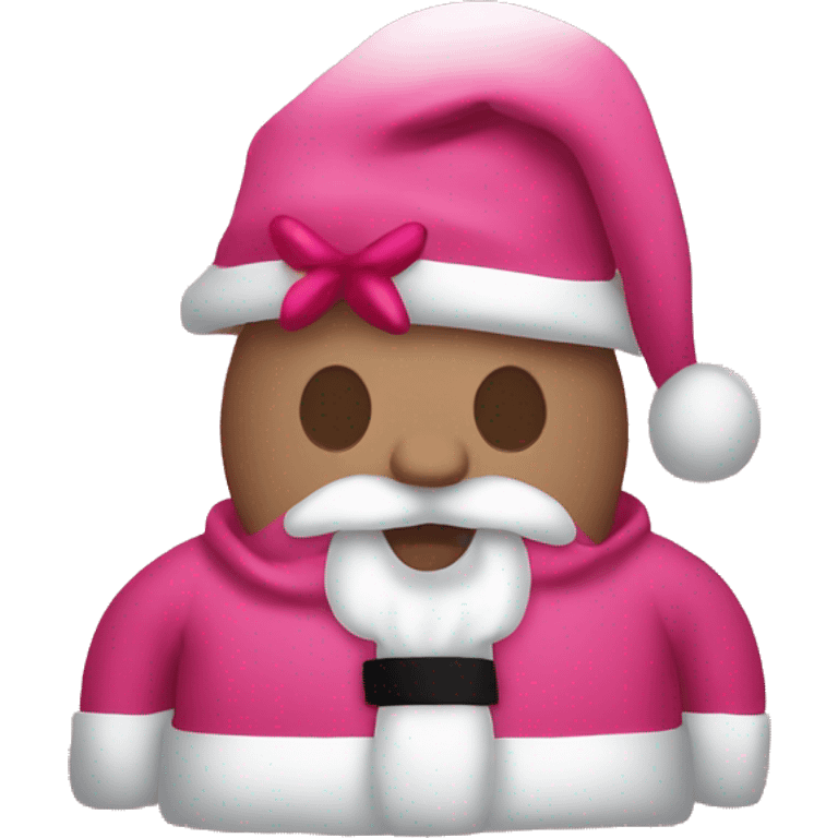 Pink Santa Claus outfit with reindeer  emoji