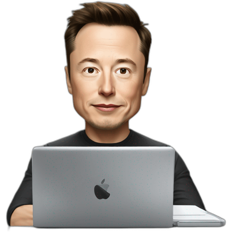 elon musk and laptop emoji