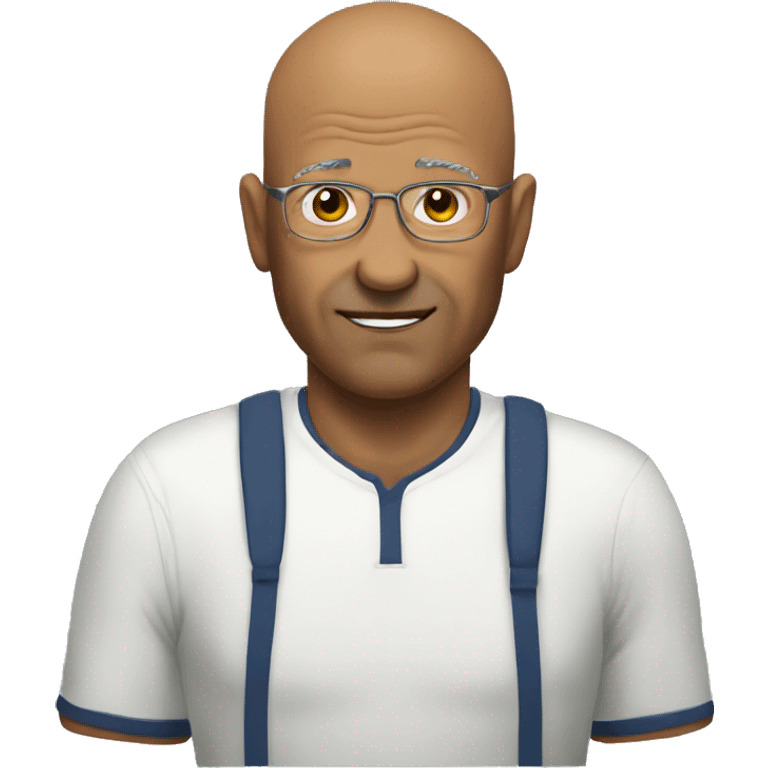 65yo man tennis bald no glasses emoji