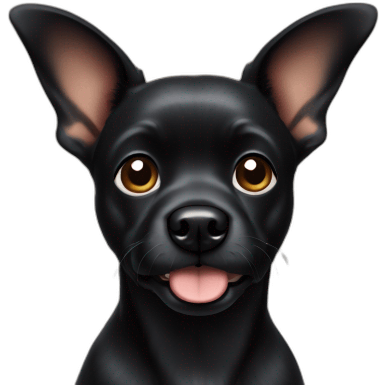 Little black dog big pointy ears emoji