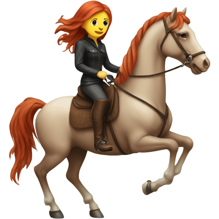 Redheaded woman sitting on her high horse emoji