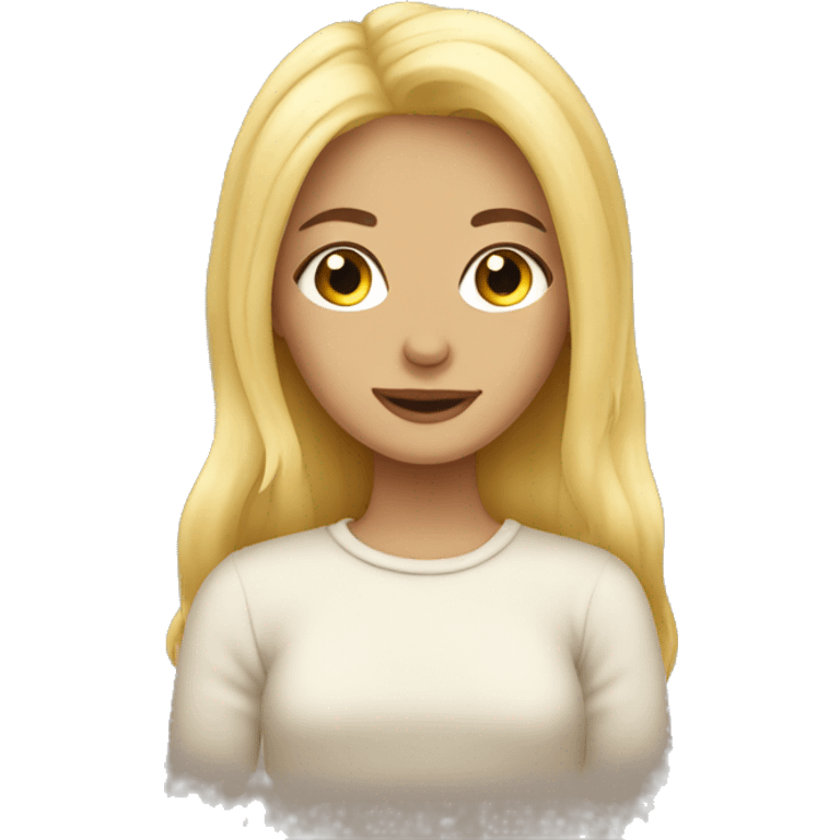 Blonde girl cozy emoji