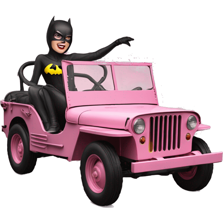 Batgirl 1942 Willy’s pink army jeep emoji