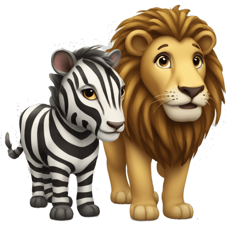 lion and zebra emoji