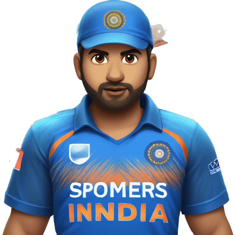 rohit sharma as captain india the superhero emoji