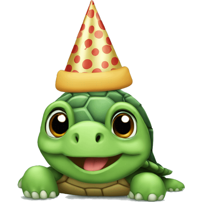 Turtle in a birthday hat emoji