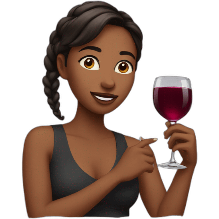 girl with wine emoji