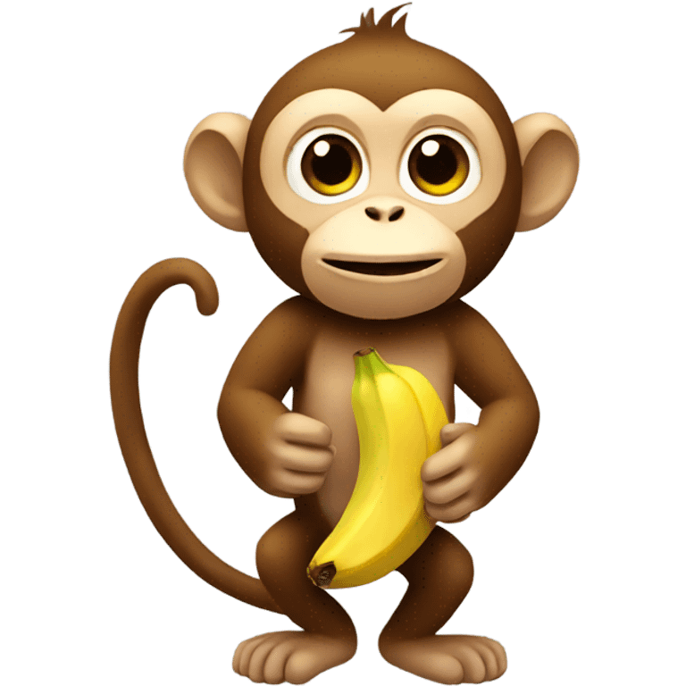 Monkey with a peeled banana emoji