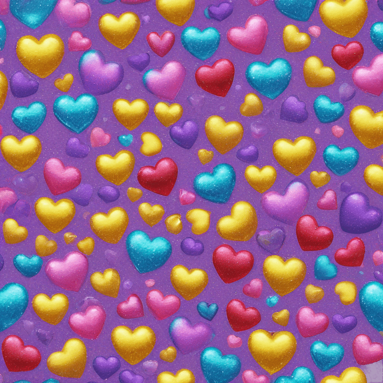 lisa frank glitter heart emoji