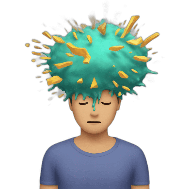 person holding their head as if it's exploding emoji