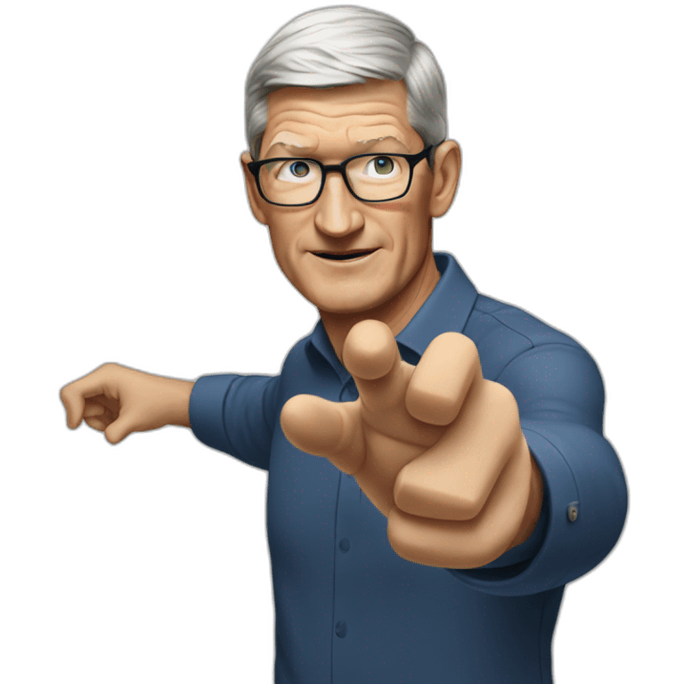 Tim Cook pointing something emoji