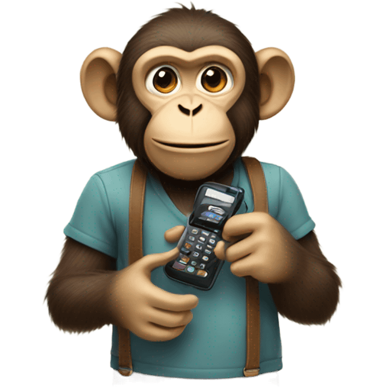 A monkey with a phone emoji