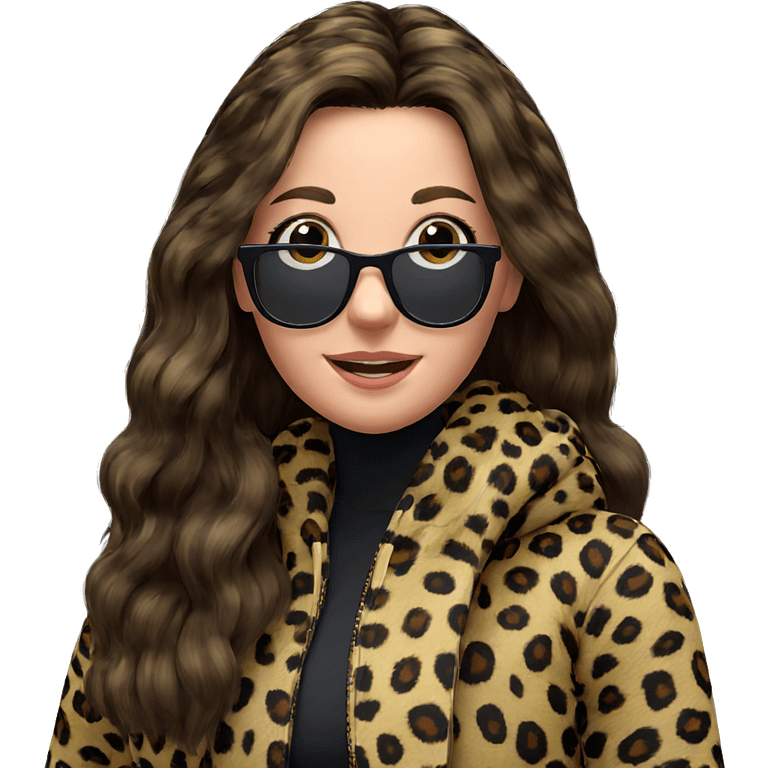 smiling girl in leopard print emoji