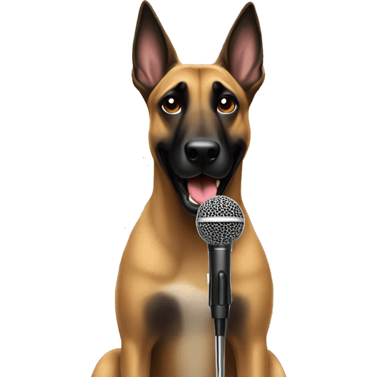 malinois singer with mic emoji