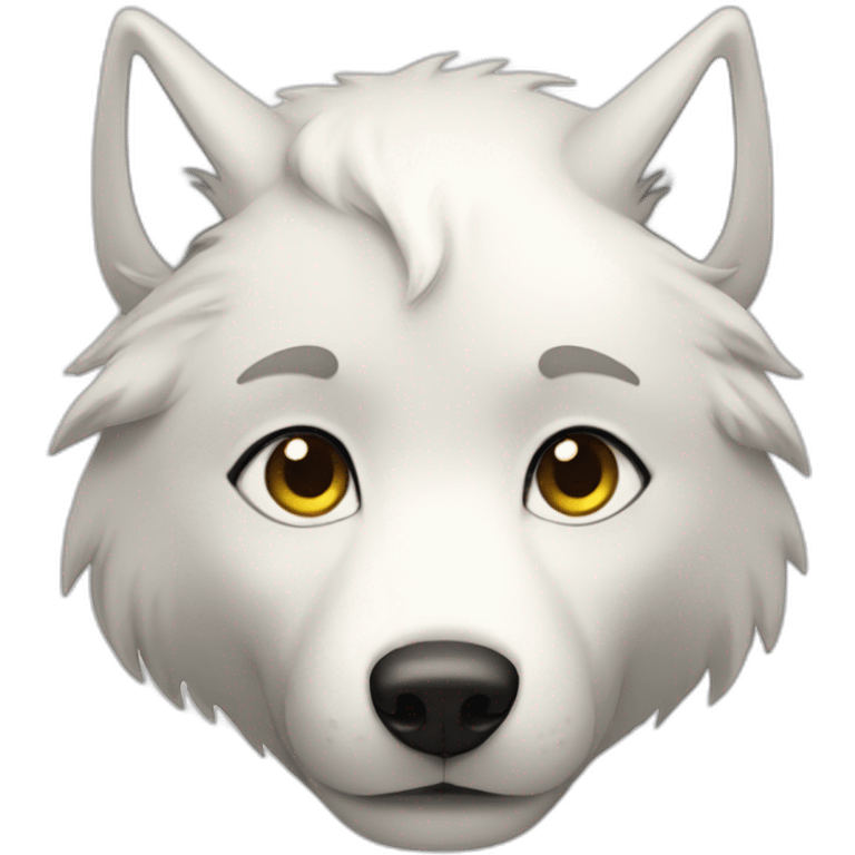 White Wolf boy emoji