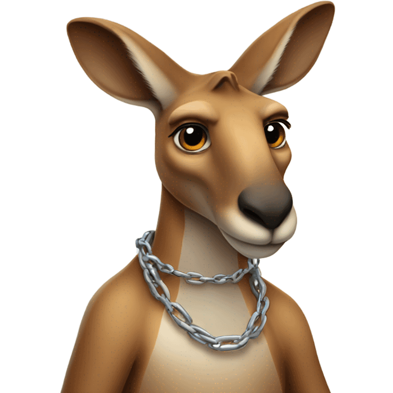 Kangaroo with a chain emoji