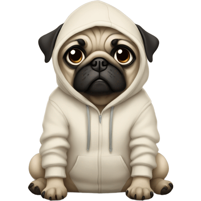 Pug with hoodie emoji