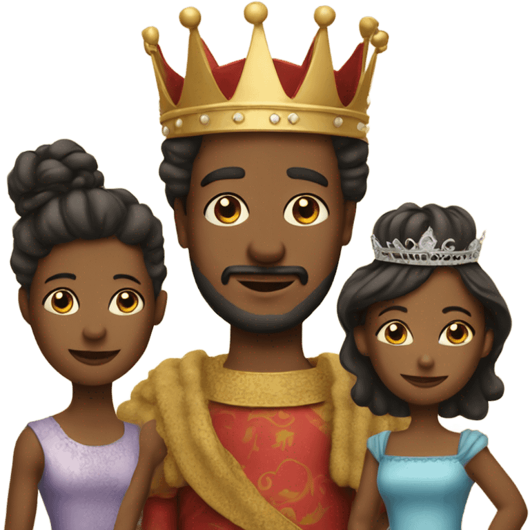 King and queen three kids emoji