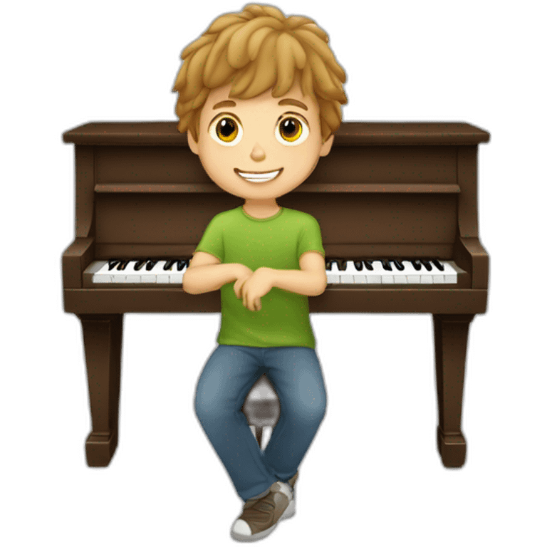 Caucasian-boy-child-shaggy-light-brown-hair-playing-piano emoji