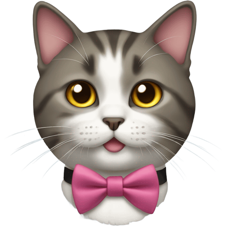 Cat wearing a bow emoji