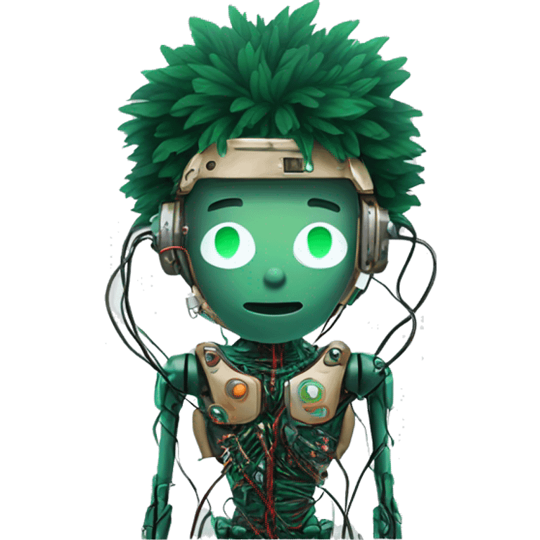 Deku cyborg with circuits and wires  emoji