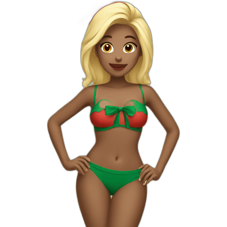 christmas-bikini-blonde emoji