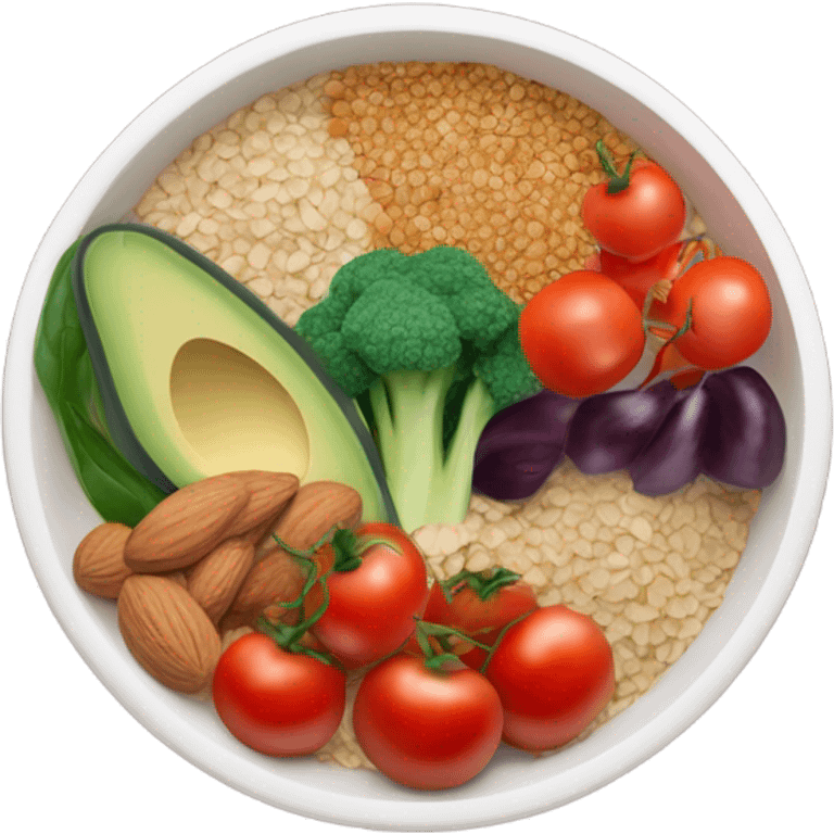 realistic bowl of healthy food emoji