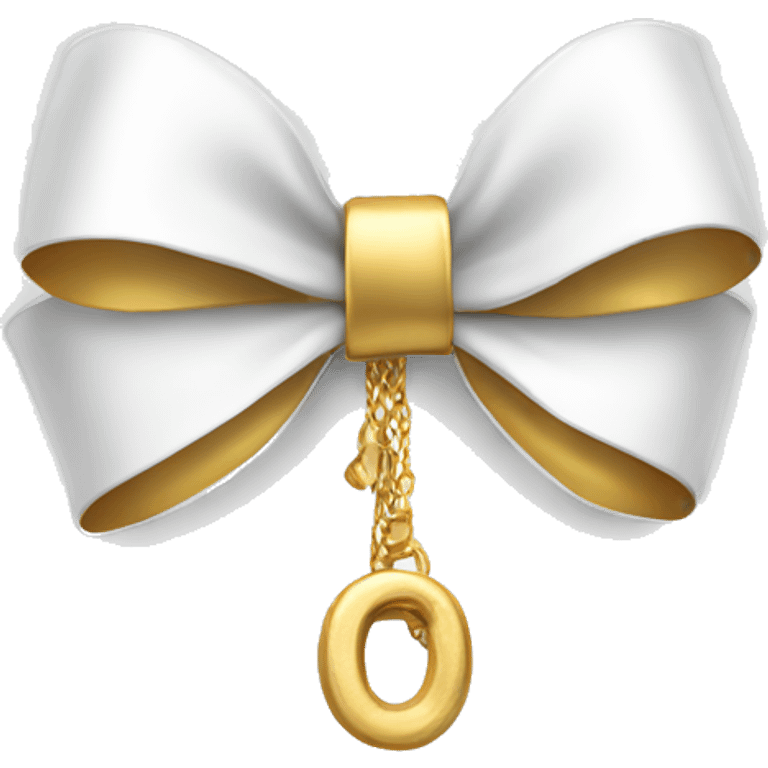 White bow whit gold chain emoji