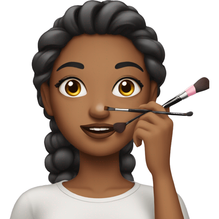 Girl doing makeup  emoji