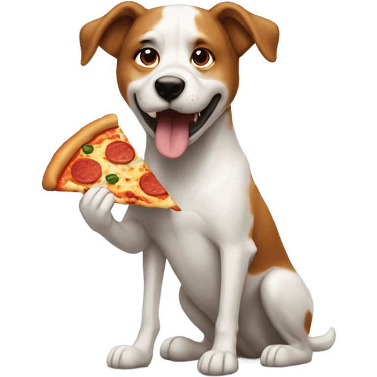 Dog eating pizza  emoji