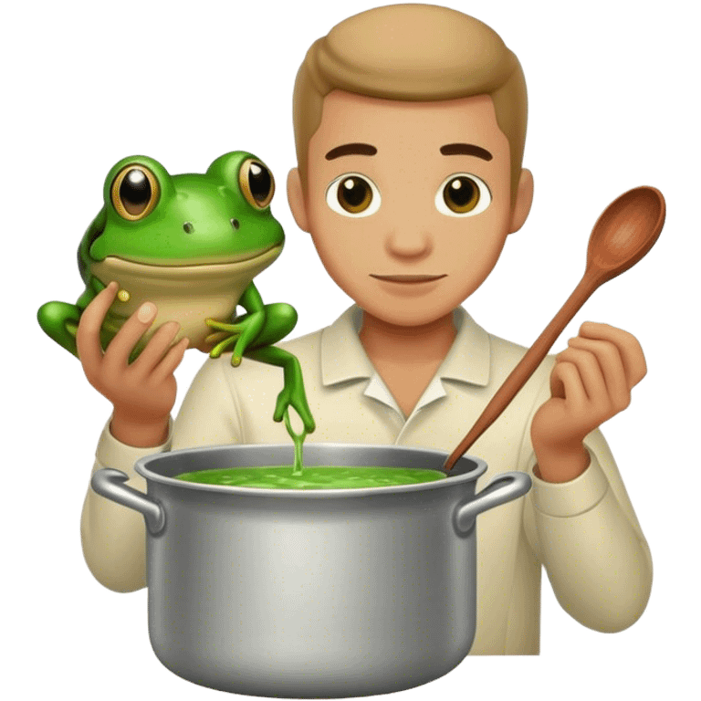 Stirring the pot white man frog emoji