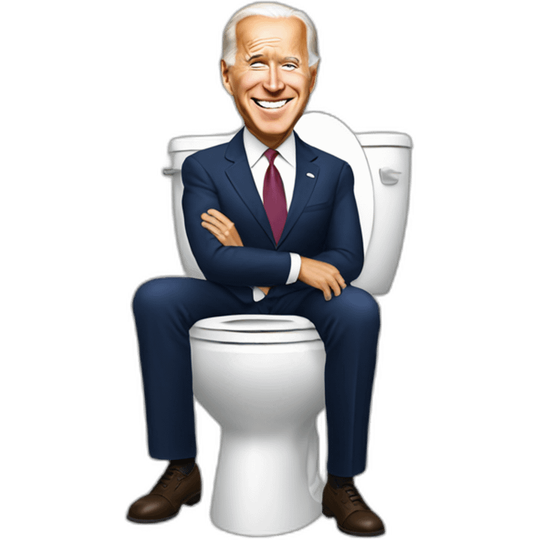 Joe Biden on toilet emoji