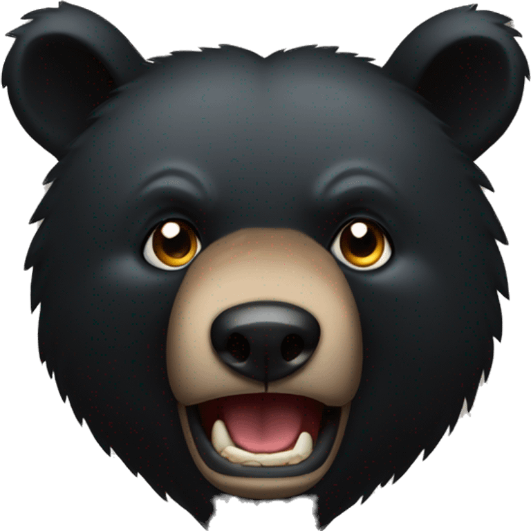 The fierce expression of a black bear  emoji