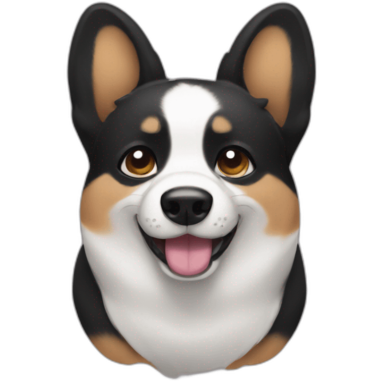 black corgi crying emoji