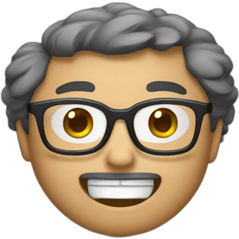 Oh Chinese guy wear glasses say thank you emoji