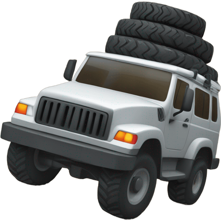 A robust vehicle climbing a steep trail emoji