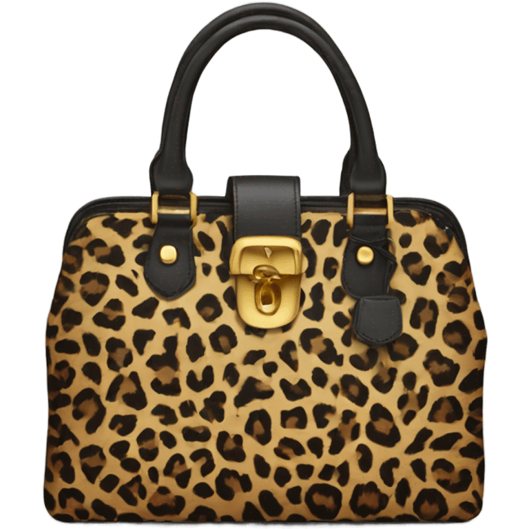 A leopard print luxury purse  emoji