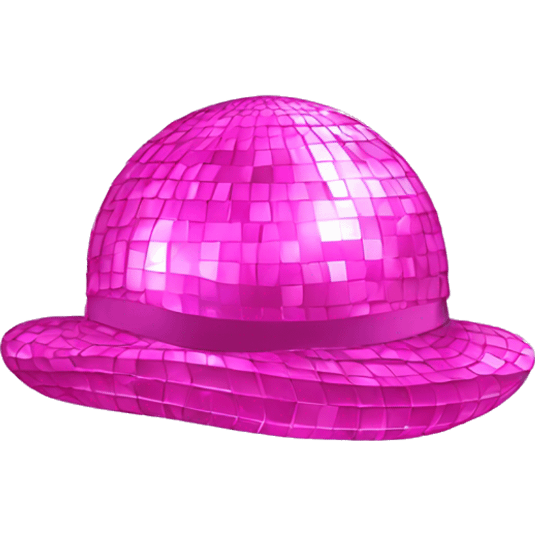 Pink hat disco ball emoji