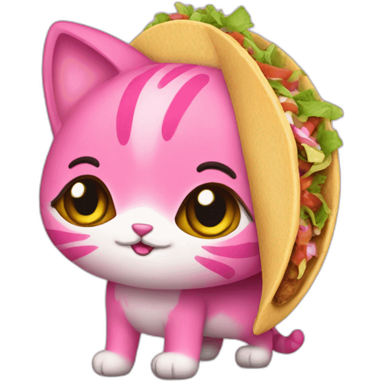 pink kitty taco emoji