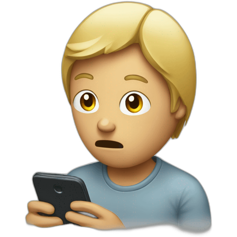 distressed person looking at their phone emoji