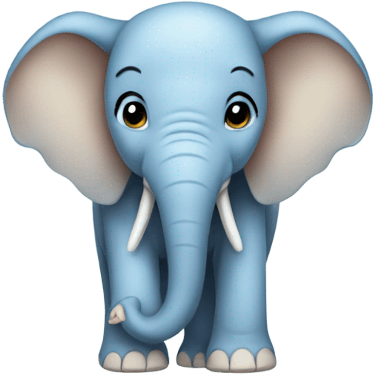 elephant with light blue bow emoji