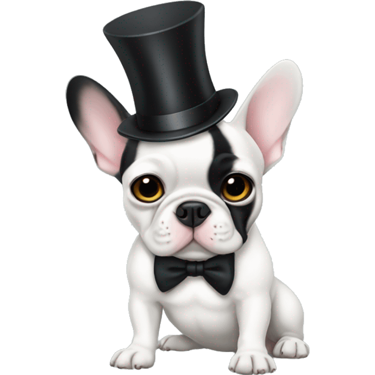 French bulldog with tux  emoji